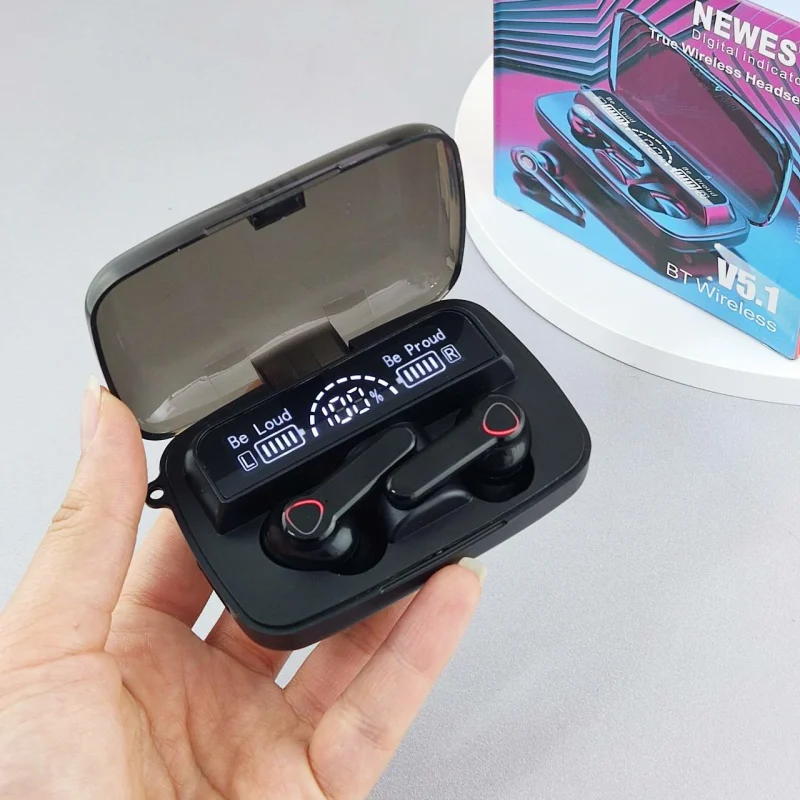 هدفون بی سیم مدل M19 NEWEST V 5.3 اصلی پاوربانک دار و چراغ قوه دار - M19 02