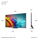 سایز تلویزیون ال جی سایز 65 اینچ مدل 65QNED86